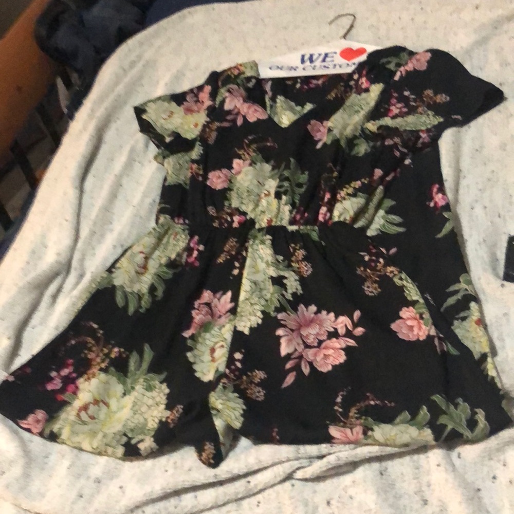Black floral pantsuit jumper